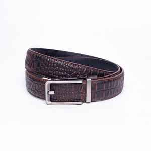 Ceintures pour hommes en cuir véritable avec boucle ardillon brodée tapisserie marron tendance décontractée personnalisée Devise vintage - Product Image 2