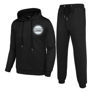 Negro algodón polar venta al por mayor tendencia 2024 hombres conjuntos chándal algodón poliéster Patchwork ropa informal personalizada chándales para hombres - Product Image 1