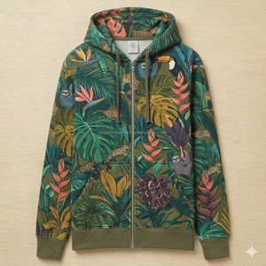 เสื้อฮู้ดลายพรางสำหรับผู้ชาย ผลิตโดยโรงงานผลิตเสื้อผ้า แบบสตรีทแวร์ สวมหัว พิมพ์ลายต้นไม้ดิจิทัล ผ้าฝ้าย 100% ทรงหลวม - Product Image 2