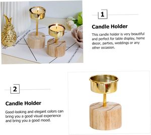 Bougeoir chauffe-plat en bois bougeoir doré nordique bureau Topper cheminée décor bois décor mariage décor bois bougie support - Product Image 4