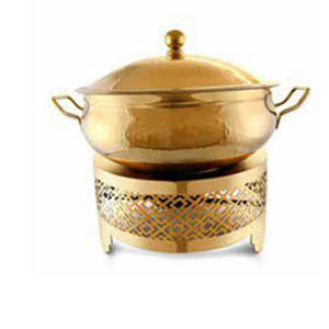 Chauffe-plats traditionnel indien élégant en cuivre et en laiton Idéal pour les buffets et la restauration Ajoute une touche luxueuse et classique à toute table - Product Image 2