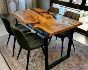 Living Room Furniture Decorative <b>Epoxy</b> <b>Table</b> <b>Resin</b> and Wood Round Top Luxury Coffee <b>Table</b> With Good Quality - Product Image 1