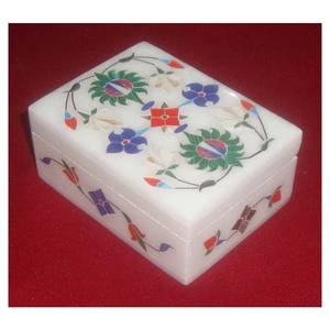 Coffrets cadeaux Saint Valentin et étui de rangement pour bijoux Bon et exclusif en marbre italien incrusté de fleurs - Product Image 1