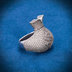 Anillo de Compromiso de Lujo con Incrustaciones de Plata de Ley 925, Certificado IGI, Estilo Hip Hop, con Moissanita, de Alta Calidad, Unisex - Product Image 3