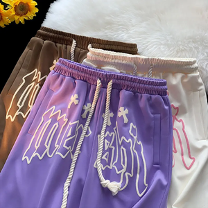 Custom Vintage 100% Cotton Breathable High-Waisted Gym <b>Sweat</b> <b>Shorts</b> <b>Men</b> Streetwear Drawstring - Product Image 4