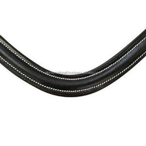 Équipement pour chevaux Produits de course Bande de front de cheval classique en cuir de forme incurvée en cuir véritable finition noire ou marron - Product Image 5
