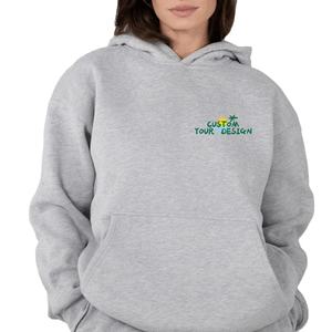 Fabricantes de ropa de calle con logotipo personalizado Drop Shoulder 500gsm de peso pesado de gran tamaño Sudadera con capucha de lana de algodón para las mujeres - Product Image 1