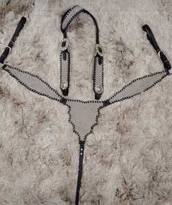 Premium Western Horse Tack Set De Luxe Strass En Cuir Headstall Poitrine Collier Bride Corde Personnalisé Haute Qualité Équitation - Product Image 1