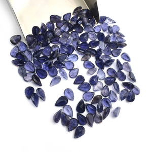 อัญมณีสีฟ้าธรรมชาติ iolite หลวมอัญมณีสีฟ้าอัญมณีตัดลูกแพร์ความร้อนสำหรับทำเครื่องประดับทำเครื่องประดับขนาด2.5x5 7x10มม - Product Image 5
