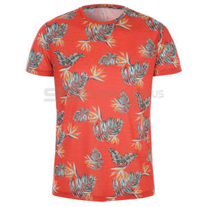 Servicio OEM 100% poliéster personalizado sublimación Logo cuello redondo manga corta transpirable Dry Fit deportes hombres camiseta - Product Image 2