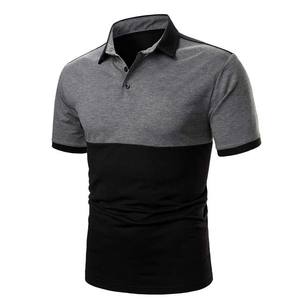 Nouvelle arrivée respirant décontracté contraste couleur hommes coton fibre de bambou grande taille pour les chemises à manches courtes gris noir été OEM - Product Image 2