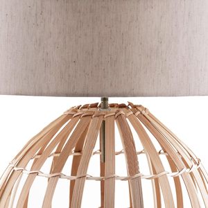 Élégante lampe de table moderne à LED faite à la main en bambou Design chambre à coucher écologique décoration de la maison Offre Spéciale Beige rustique métal éclairé - Product Image 2