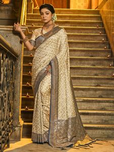 Beautiful Silk Banarasi Sarees with Zari Weaving Party Style All Seasons for Wholesale - Product Image 4