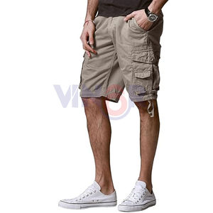 กางเกงขาสั้นคาร์โก้ผู้ชายกางเกงขาสั้นผ้าฝ้ายโพลีเอสเตอร์หลายกระเป๋าสวมใส่ในฤดูร้อนสวมใส่สบาย - Product Image 4