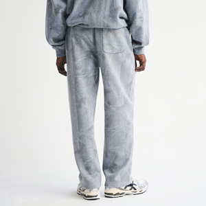 Pantalon décontracté pour homme, coupe droite, imprimé plat, surdimensionné, léger, 100% coton, respirant, séchage rapide, fermeture à cordon - Product Image 3