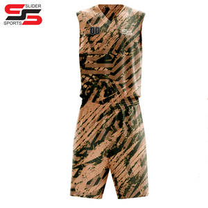 Uniforme de baloncesto estampado personalizado para hombre, ropa deportiva de último diseño, conjuntos transpirables de talla grande para la temporada de verano - Product Image 3