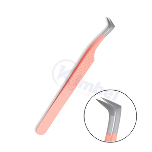 Pince à épiler de volume d'extension de cils de botte longue de marque privée en acier inoxydable avec pointe en fibre pointue - Product Image 4