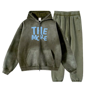 Survêtements de course évasés d'hiver en coton pour hommes, survêtement à capuche de nouveau style, ensemble de sweat à capuche streetwear, meilleures ventes - Product Image 3