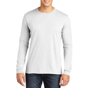 เสื้อยืดแขนยาวคอกลมสีดำผ้าฝ้ายฟลีซสีพื้น - Product Image 2