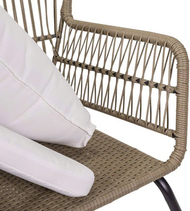 Design moderne contemporain, ensemble de canapés en rotin à cadre métallique pour l'extérieur, meubles de maison pour le salon et le jardin - Product Image 3