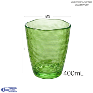 Bicchiere in Acrilico Martellato Arca 400ml Infrangibile Trasparente per Uso in Piscina, Giardino e All'aperto Italia - Product Image 6