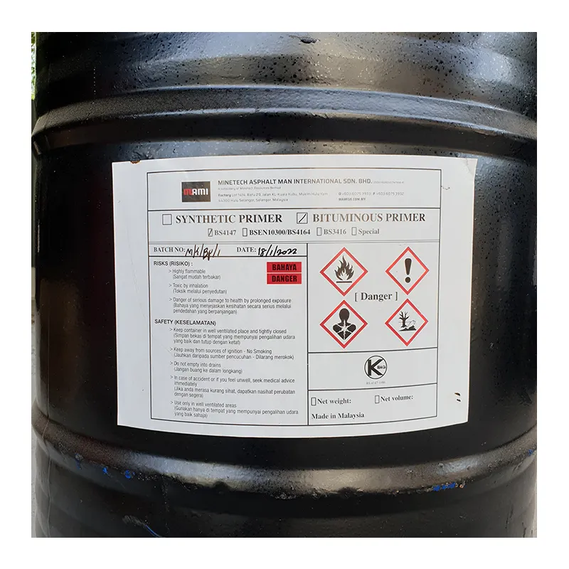 Zelfklevende Bitumen-Primer Volgt Standaard Astm D41 Bs3416 Type A, Klasse C (205l) Beste Prijs En Export Van Maleisië Naar Wereldwijd.