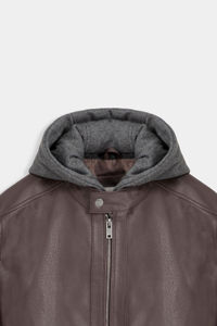 Moda para hombre 2025, ropa informal, chaqueta con capucha, abrigo de otoño, ropa de calle, chaqueta de cuero para hombre, tarifa al por mayor, transpirable OEM - Product Image 4