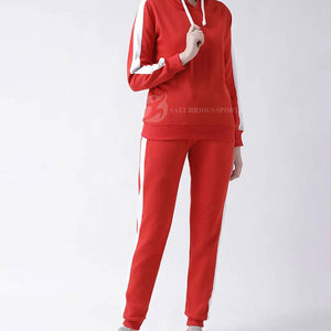 Conjunto Deportivo de Dos Piezas con Capucha para Mujer, para Uso Diario, Correr, Hacer Ejercicio, Suave, Ecológico, Estilo Urbano, Invierno, 100% Algodón Felpa - Product Image 1