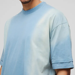 เสื้อยืดคอกลม300แบบมีโครงสำหรับผู้ชายเสื้อยืดโอเวอร์ไซส์แบบสั่งทำ - Product Image 3