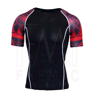 Capa base atlética BJJ deportes completo hombres MMA traje con Spandex/poliéster conjuntos de compresión para logotipo impreso personalizado - Product Image 3