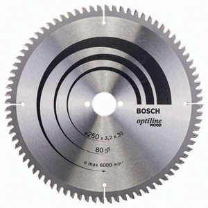 BOSCH Carbide-Tipped Circular <b>Saw</b> Blade 250mm Outer Diameter 80 Teeth 30mm Bore 3.2mm Kerf - Product Image 1