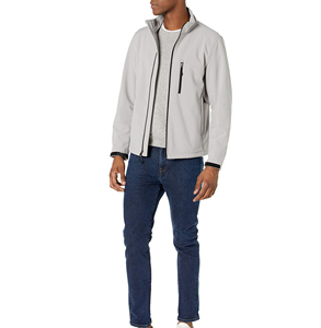 Veste Softshell Unisexe 2025 Logo Personnalisable Nouveau Design Léger Équipement de Plein Air Fermeture Éclair Tissé Coupe-Vent Impression pour Hommes - Product Image 1