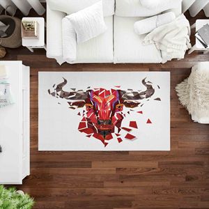 Alfombra con Diseño de Toro: Alfombra Antideslizante con Estampado Animal, Alfombra Suave de Tela No Tejida - Product Image 2