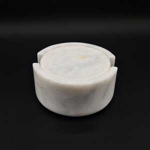 Juego de 6 Posavasos de Mármol Blanco, Posavasos de Piedra de Ónix Natural, Decoración de Mesa de Lujo - Product Image 2