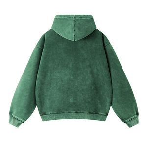 Logotipo personalizado de alta calidad de algodón en blanco con capucha de lana de peso pesado de gran tamaño con cremallera sudaderas con capucha - Product Image 2