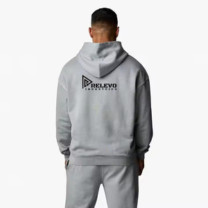 Ensemble de survêtement décontracté pour homme en coton 100% gris pour l'hiver, léger, pour le jogging et la course à pied, motif uni, survêtement écologique - Product Image 2
