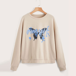 Sweat-shirt femme léger avec tissu respirant pour porter toute l'année sweat-shirt femme avec col rond - Product Image 1