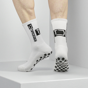 Custom Tape Design Anti-Slip Soccer <b>Socks</b> Breathable Mesh Football Basketball Sweat Absorption <b>Grip</b> <b>Socks</b> Logo Cuff for Spring - Product Image 1