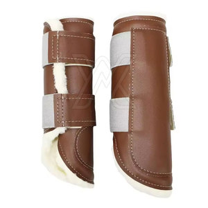 Vente chaude Bottes de protection pour les jambes des chevaux en cuir Bottes médicales Écurie Aérées Sport Haute qualité Service OEM personnalisé - Product Image 1