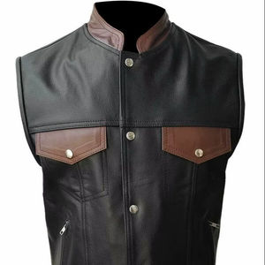 Chaleco de cuero genuino vintage: un elemento básico de moda clásico Durabilidad atemporal Elegancia elegante Moda Mate Brillante - Product Image 1