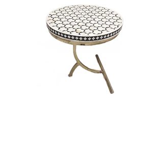 Mesa auxiliar con incrustaciones de hueso moderna personalizada hecha a mano, muebles de sala de estar extensibles para exteriores, taburete, cocina, comedor, exportado ARTISAN - Product Image 2