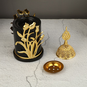 Élégant style nordique doré arbre fleur décoration lumière luxe vent résine artisanat décor à <span class=keywords><strong>la</strong></span> maison aromathérapie four - Product Image 3