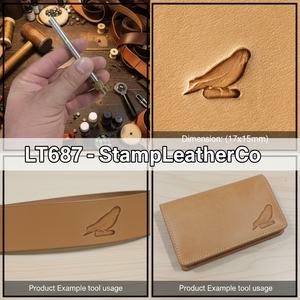แสตมป์หนังรูปนกแก้ว LT687 17x15มม. ขนาด2/3 "x 7/12" สำหรับงานฝีมือเครื่องหนัง - Product Image 1