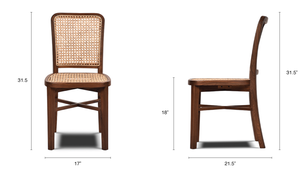 Modern Luxury Vintage Antique Handmade Wooden Rattan Dining Chairs Elegant Upholstered Furniture for Home Office Living Room - Product Image 6