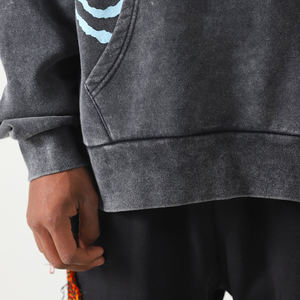 Heavyweight Vintage Acid Wash Hoodie 100% algodón Quick Dry Oversized Basics con bolsillos para invierno - Product Image 4