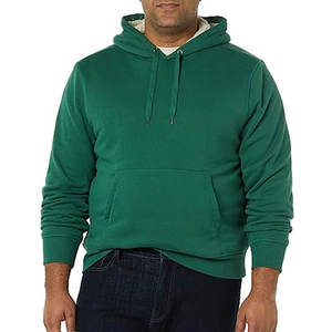 <b>Green</b> OEM Custom Logo Fashion <b>Men</b> Sweatshirt Blank Pullover Fleece Sherpa Lining Kangaroo Pocket Hoodies - Product Image 5