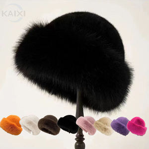 หมวกบักเก็ตขนเฟอร์เทียม SIDDIQUI HOSINEX 2024 สำหรับผู้หญิง แบบเรียบ ไม่มีรอยต่อ ย้อมสี  ใส่สบาย  อุ่นในฤดูหนาว  พร้อมโบว์-ขายส่ง - Product Image 1