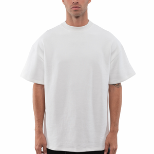240 Gsm haute qualité poids lourd goutte épaule T-Shirt pour hommes luxe surdimensionné Streetwear luxe blanc coton lourd - Product Image 4