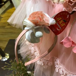 Nuevo Diseño de Vestido Floral para Niñas para Fiestas de Verano, Vestido Elegante para Bebés con Borde de Red y Coletero, Ropa Infantil para Primavera - Product Image 2