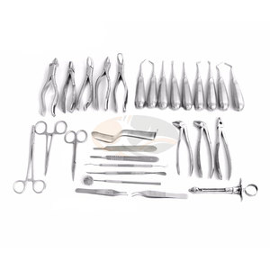 Ensemble de 29 pièces kit de pinces à extraction dentaire manuelle pour ascenseurs Instruments d'extraction chirurgicale en acier inoxydable de haute qualité CE - Product Image 1